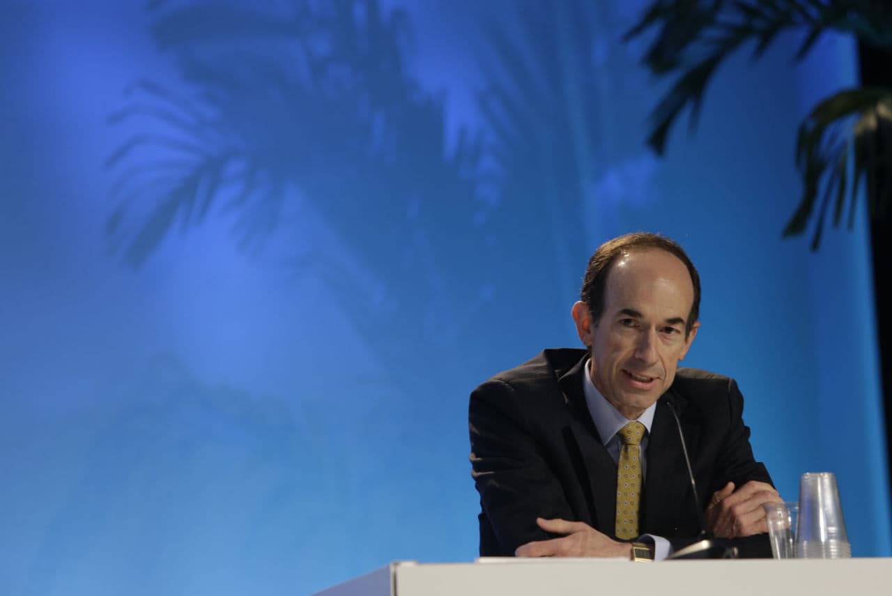Adam Goldstein, president of Royal Caribbean Cruises, Ltd., speaks at the Cruise Shipping Miami conference, March 12, 2013, in Miami Beach, Fla. (Lynne Sladky/AP)