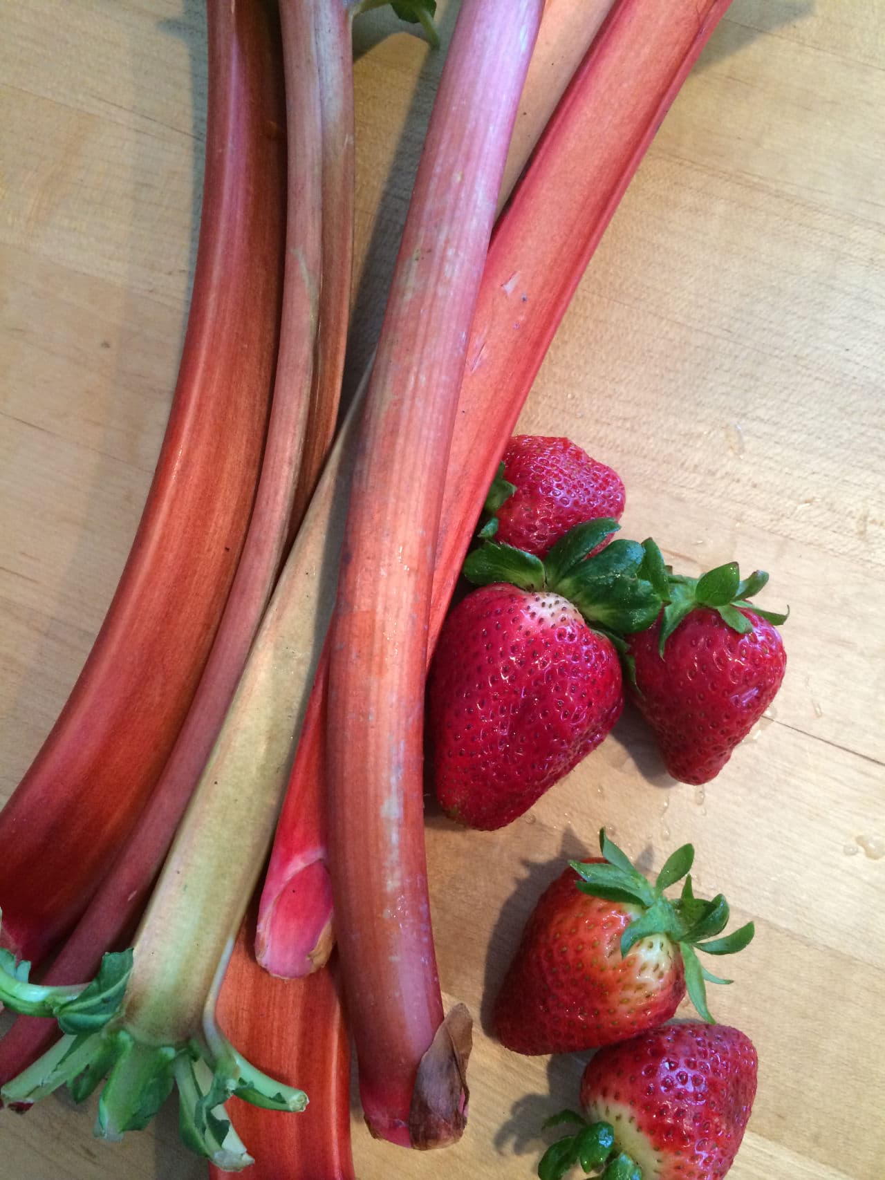 Strawberries and rhubarb. (Kathy Gunst)