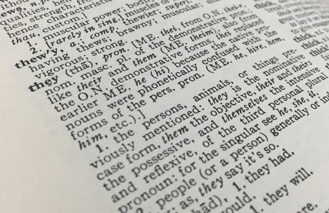 A dictionary definition of they. (Rachel Rohr/Here & Now)