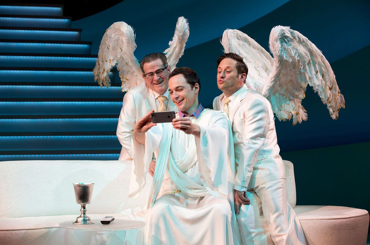 Tim Kazurinsky, Jim Parsons and Christopher Fitzgerald are pictured in a scene from "An Act of God." (Jeremy Daniel)