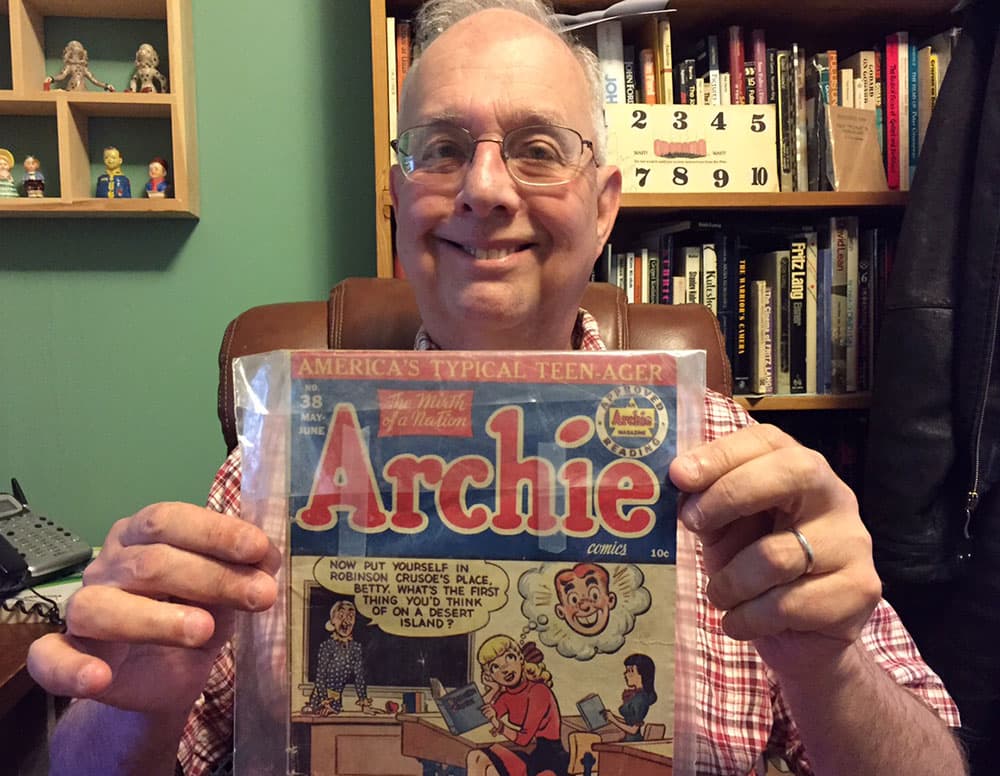 Filmmaker Gerald Peary in his Cambridge home (Andrea Shea/WBUR)