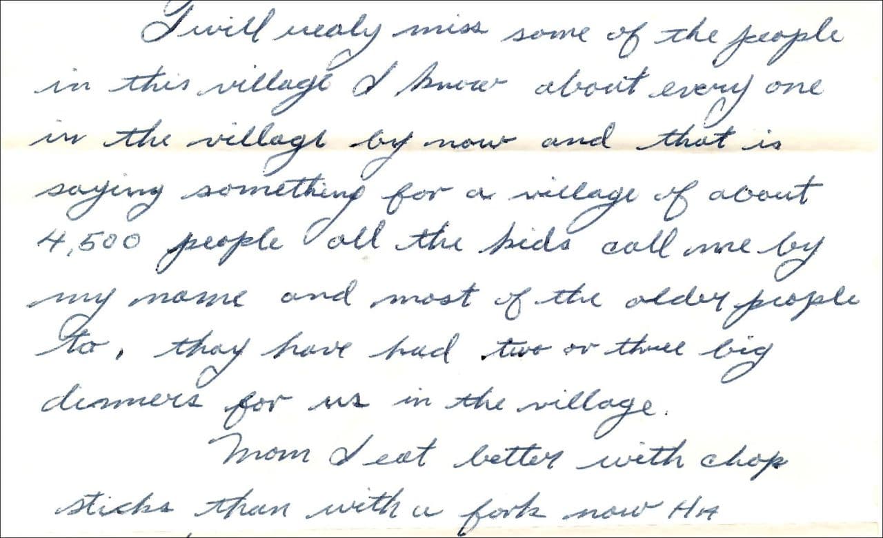 An excerpt of a letter John McCarthy sent home from Vietnam in November 1965. (Click to see the full letter)