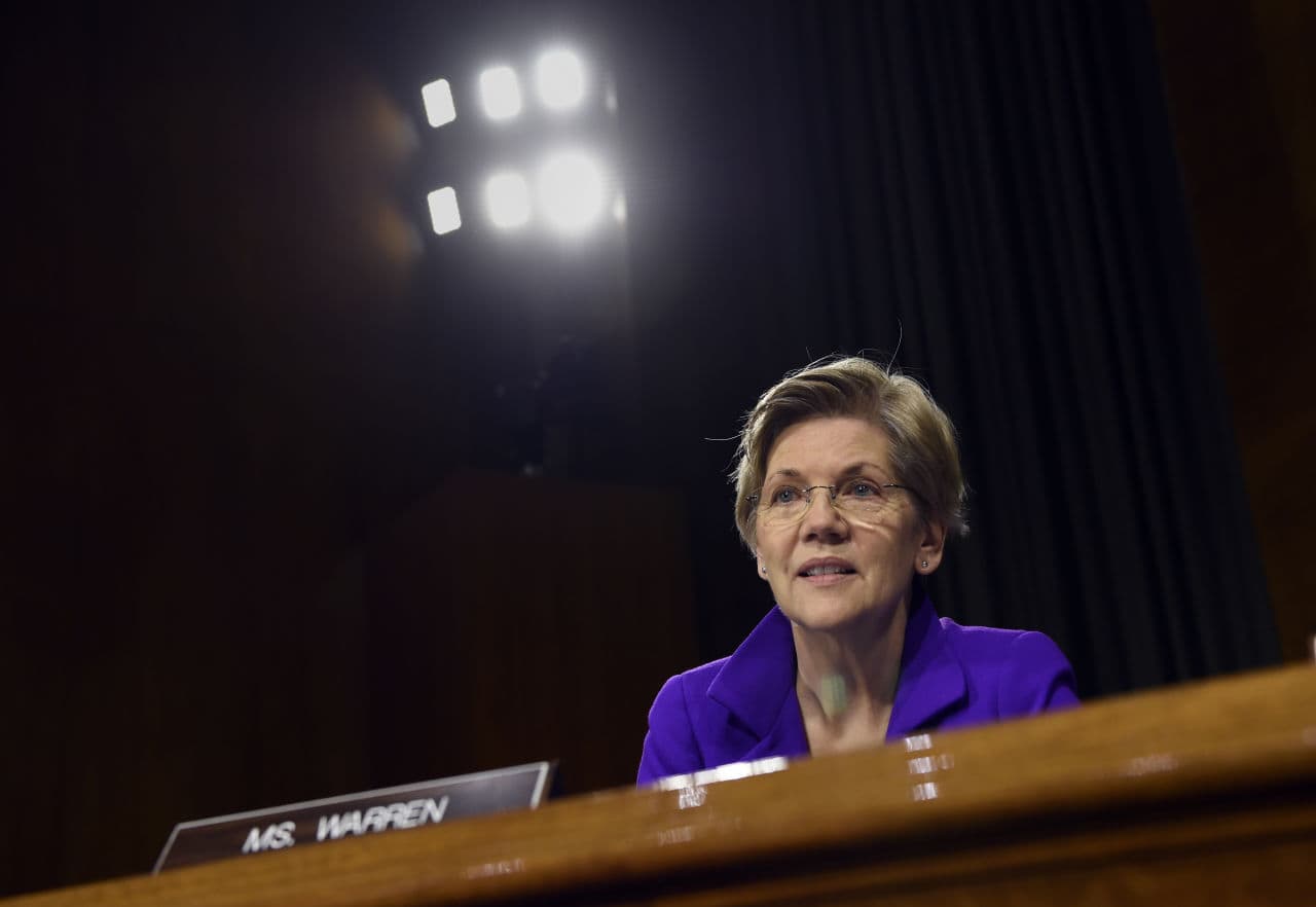 Sen. Elizabeth Warren, D-Mass., listens to testimony on Capitol Hill in February. Warren has publicly declared she will not be running for president. (Susan Walsh/AP)