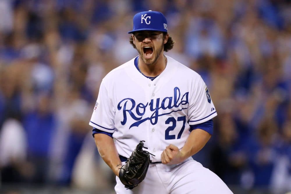 At 21, Brandon Finnegan became the first player in baseball history to pitch in the College World Series and MLB World Series in the same year. (Ed Zurga/Getty Images)