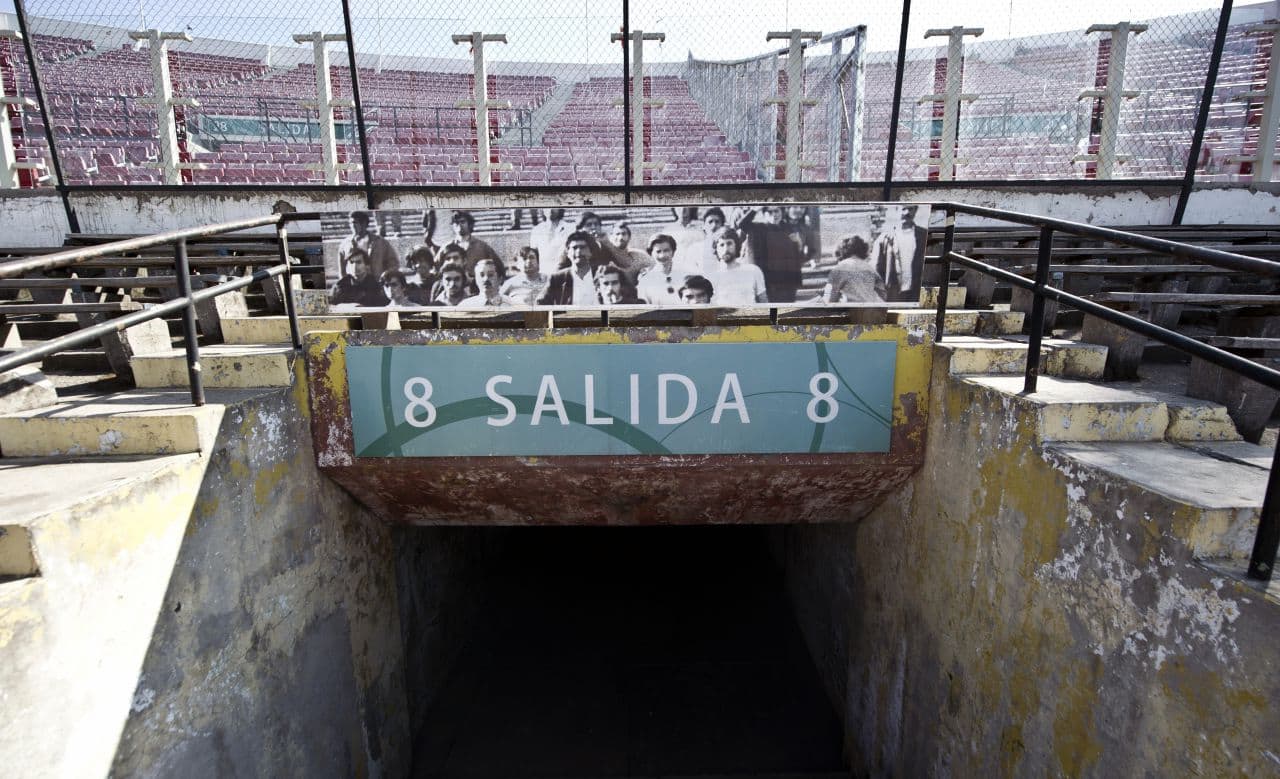 The American Red Cross estimates that during Pinochet's reign over 20,000 prisoners were housed in the stadium. (Martin Bernetti/AFP/Getty Images)
