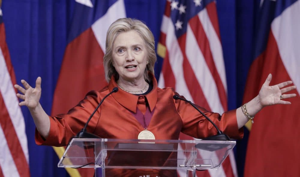 Democratic presidential candidate Hillary Rodham Clinton delivers a speech at Texas Southern University in Houston on Thursday. (Pat Sullivan/AP)