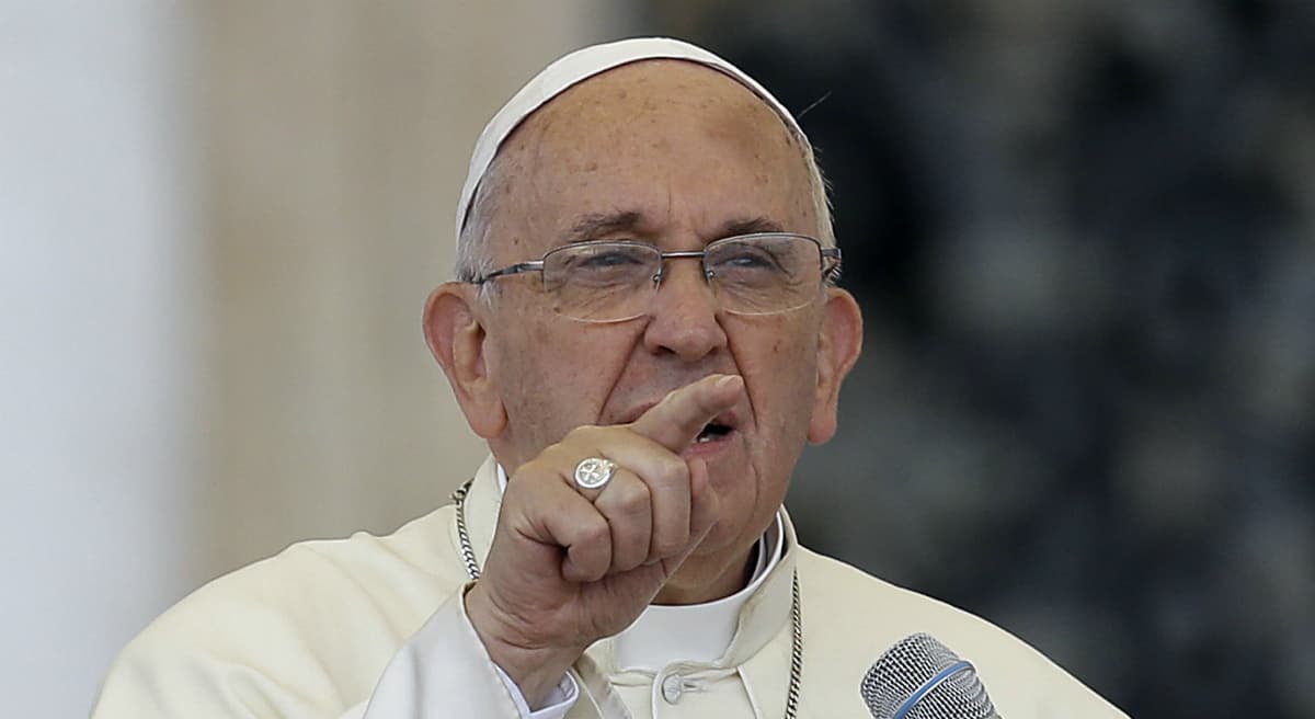 Tiziana Dearing: "Pope Francis may be the right man at the right time to bring inherently religious values about poverty, the economy and the environment to a broader community." Pictured: Pope Francis delivers his message on the occasion of an audience with participants of Rome's diocese convention in St. Peter's Square, at the Vatican, Sunday, June 14, 2015. Francis engaged in some self-promotion during his weekly blessing, alerting the thousands of people in St. Peter's Square that his first solo encyclical is coming out on Thursday and inviting them to pay attention to environmental degradation around them. (Gregorio Borgia/AP)