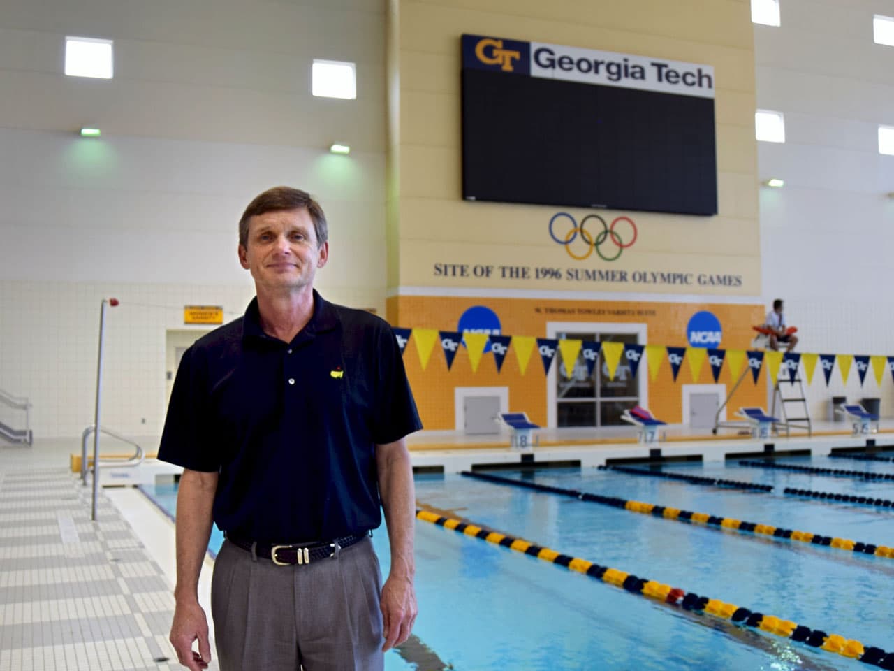 "I believe we got a pretty good return," says Georgia Institute of Technology campus recreation director Mike Edwards, who managed the aquatics center during the 1996 Atlanta Olympics. (Alison Guillory for WBUR)