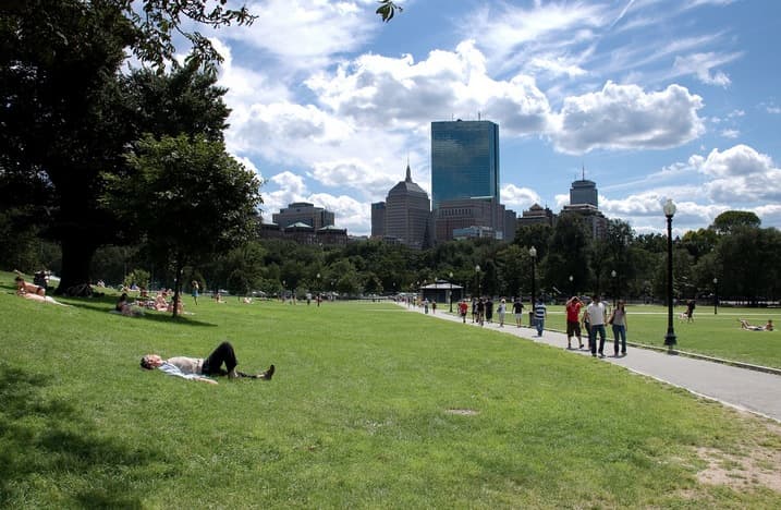 Got sunscreen? A sunbather on the Boston Common, one of the city parks that will offer free dispensers of free sunscreen. (Alonso Javier Torres/ Flickr Creative Commons)