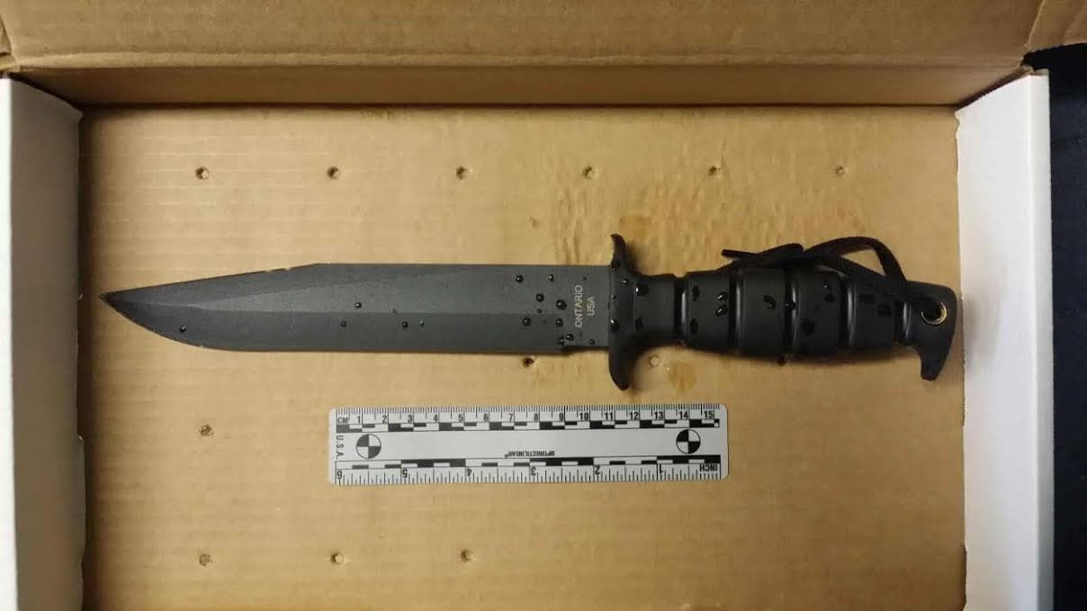 The knife police recovered from the scene (Courtesy BPD)