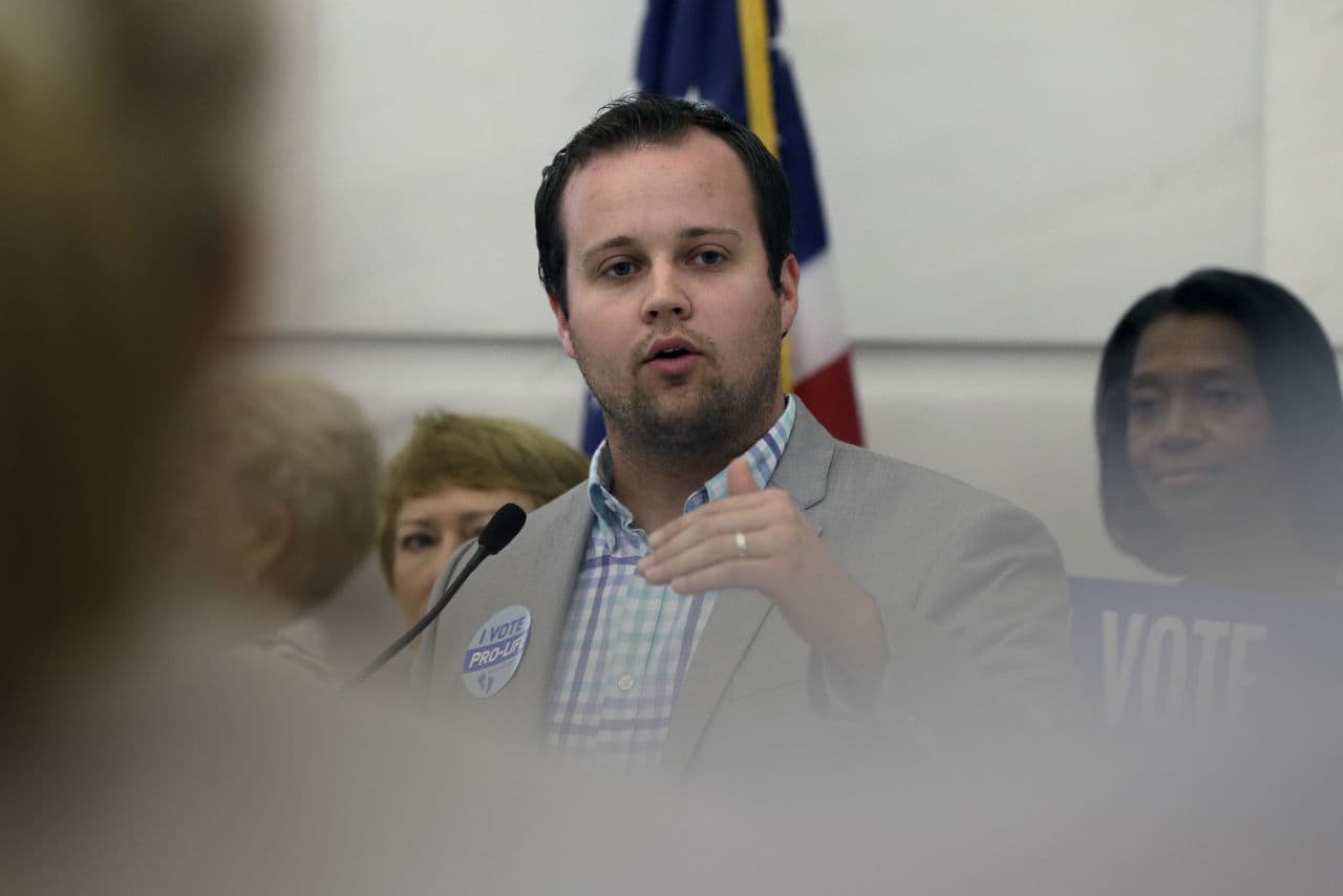 In this Aug. 29, 2014, file photo, Josh Duggar, executive director of FRC Action, speaks in favor the Pain-Capable Unborn Child Protection Act at the Arkansas state Capitol in Little Rock, Ark. Tony Perkins, president of the Washington-based Christian lobbying group, said Thursday, May 21, 2015, that he has accepted the resignation of Duggar in the wake of the reality TV star's apology for unspecified bad behavior as a young teen. (AP)