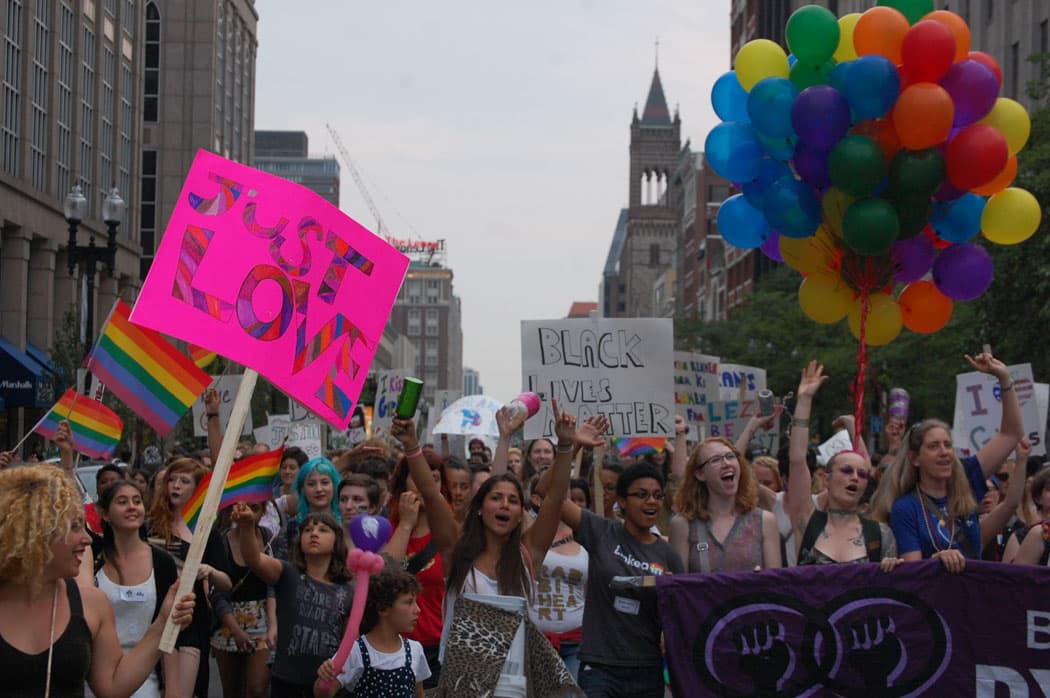 "Just love." The 2015 Boston Dyke March. (Greg Cook)