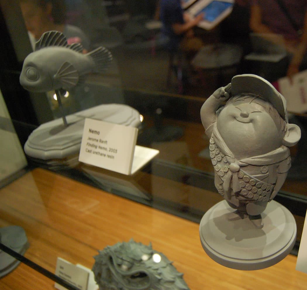 Cast urethane resin models of Russel from "Up" (right) and Nemo from "Finding Nemo." (Greg Cook)