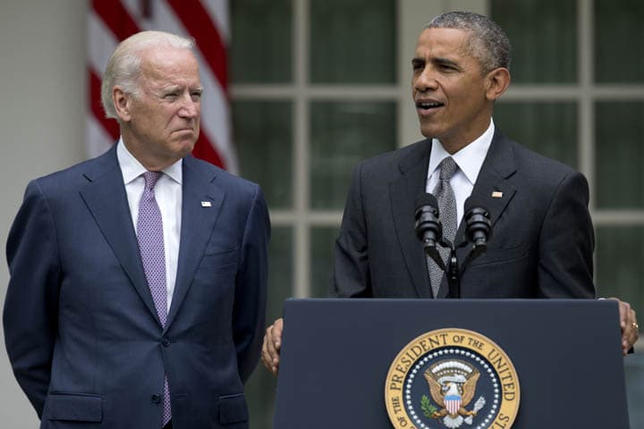 President Barack Obama, accompanied by Vice President Joe Biden speaks, in the Rose Garden of the White House, Thursday, June 25, 2015, in Washington, after the Supreme Court upheld the subsidies for customers in states that do not operate their own exchanges under President Barack Obama's Affordable Care Act. (AP)