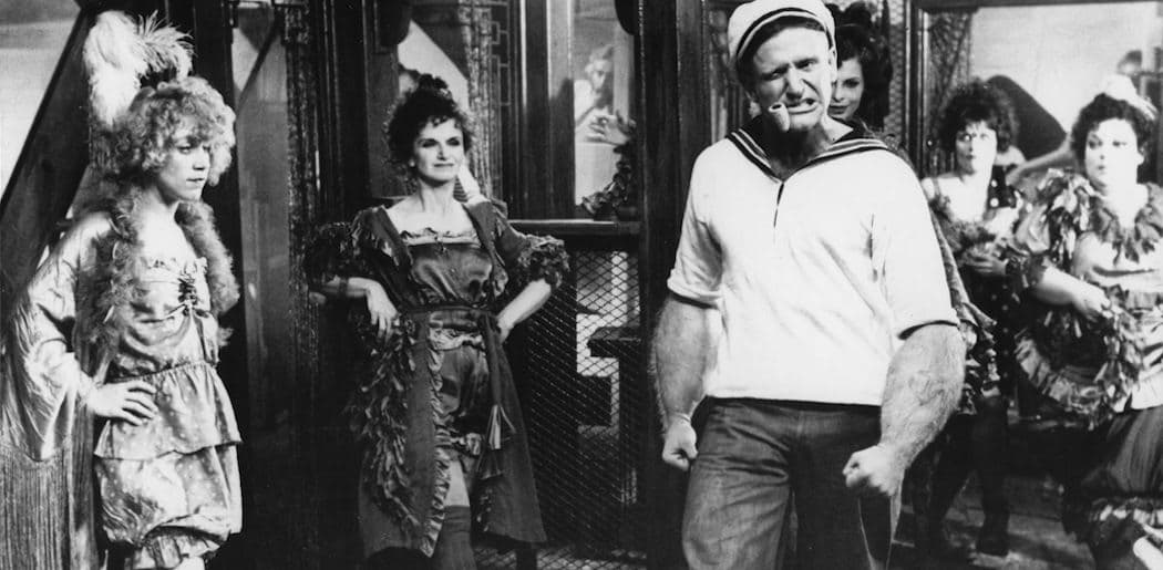 Robin Williams as the titular character in Robert Altman's 1980 &quot;Popeye.&quot; (Courtesy Harvard Film Archive)