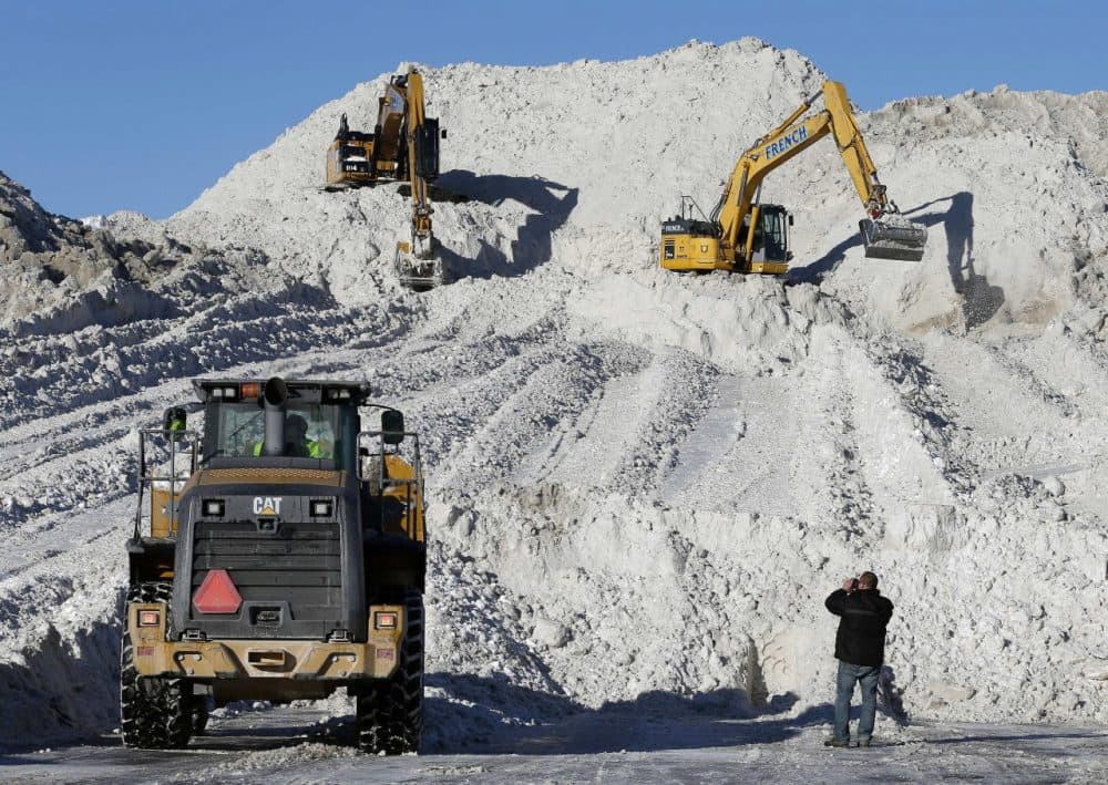 The snow pile on February 16. (Michael Dwyer/AP)
