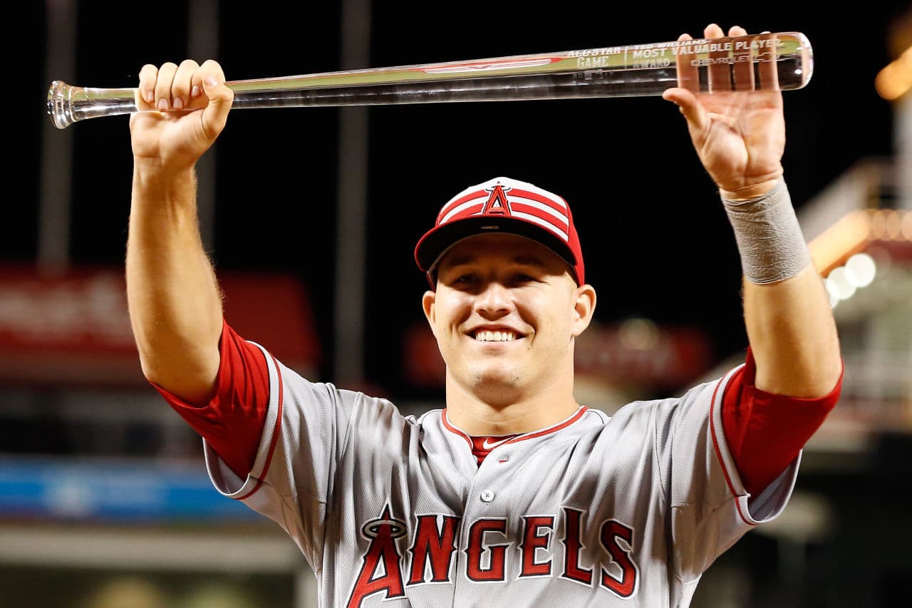 At just 25 years old, Mike Trout won his second straight All-Star game MVP award. But not as many viewers tuned in to watch Trout and baseball's other stars as they did in years past, as the 2015 ASG telecast received the lowest viewership rating yet. (Rob Carr/Getty Images)