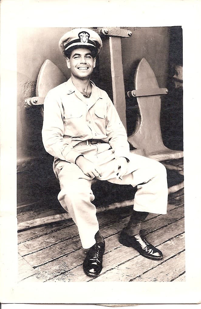 The author's father, K. Harold Bolton, on a supply ship somewhere in the South Pacific in 1942. He was 23. (Judy Bolton-Fasman/Courtsey) 