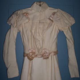 The white wool wedding gown worn by the author's maternal grandmother, Lula Roberts McLeod, in December, 1899. (Jan Doerr/Courtesy)