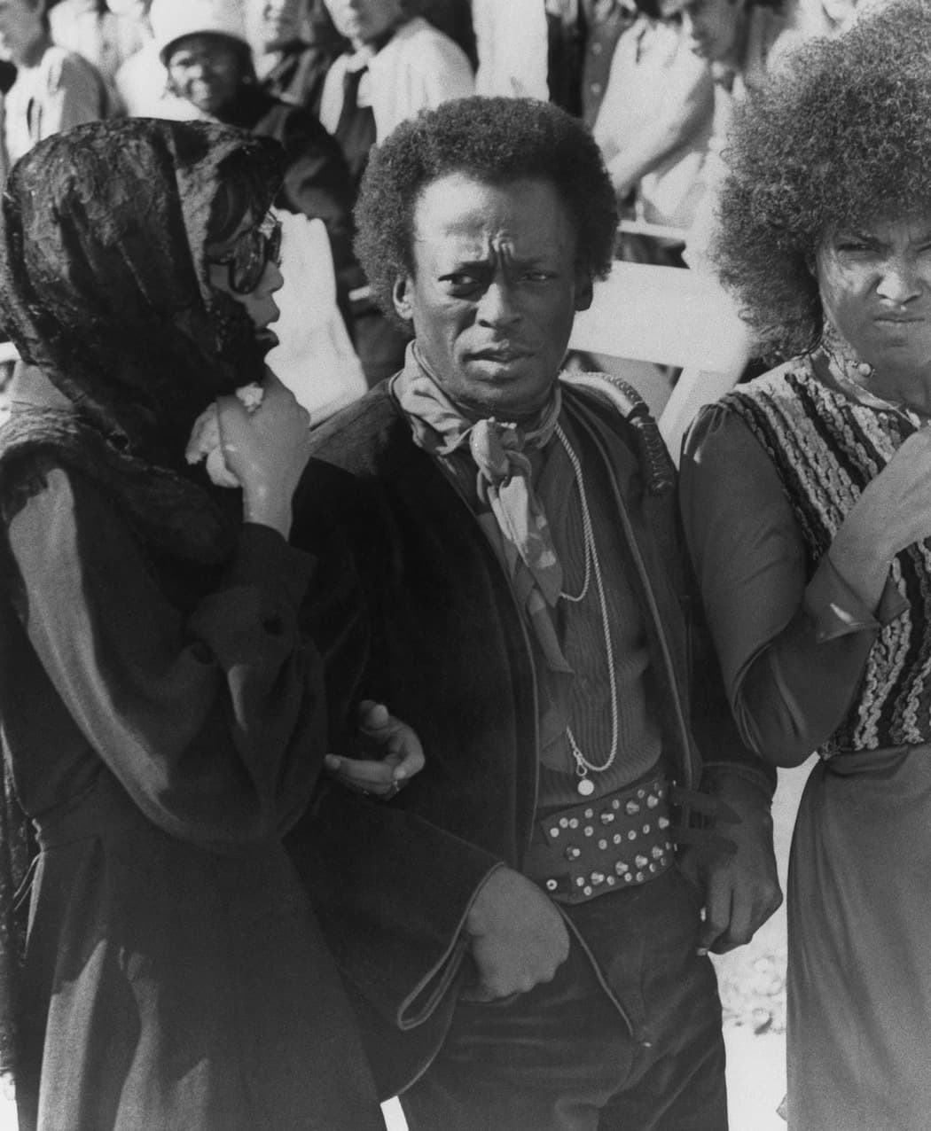 Miles Davis at the funeral of  Jimi Hendrix in 1970. (AP)
