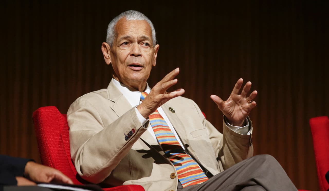Former NAACP chairman Julian Bond takes part in the "Heroes of the Civil Rights Movement" panel during the Civil Rights Summit on Wednesday, April 9, 2014, in Austin, Texas. (Jack Plunkett/AP)