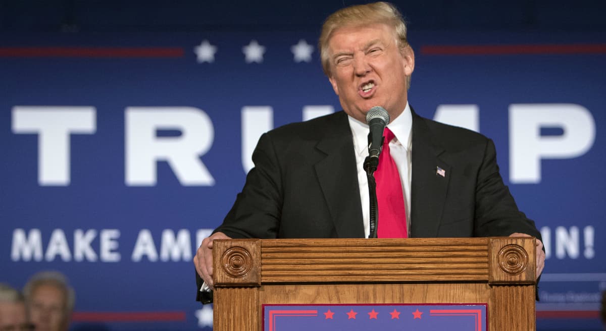 At last week's GOP presidential debate, Donald Trump said, "I don't have time to be politically correct." Trump is pictured here at a rally in Bluffton, S.C., Tuesday, July 21, 2015. (Stephen B. Morton/AP)