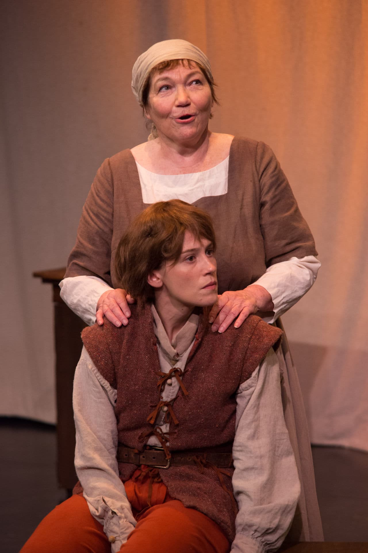 Tina Packer and Anne Troup in "Mother of the Maid" at Shakespeare & Company. (Enrico Spada)