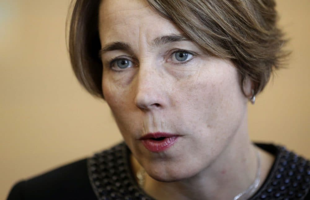 Attorney General Maura Healey, pictured, and Patriots owner Robert Kraft on Tuesday announced the creation of a relationship violence prevention program aimed at high school students across the state. (Steven Senne/AP/File)