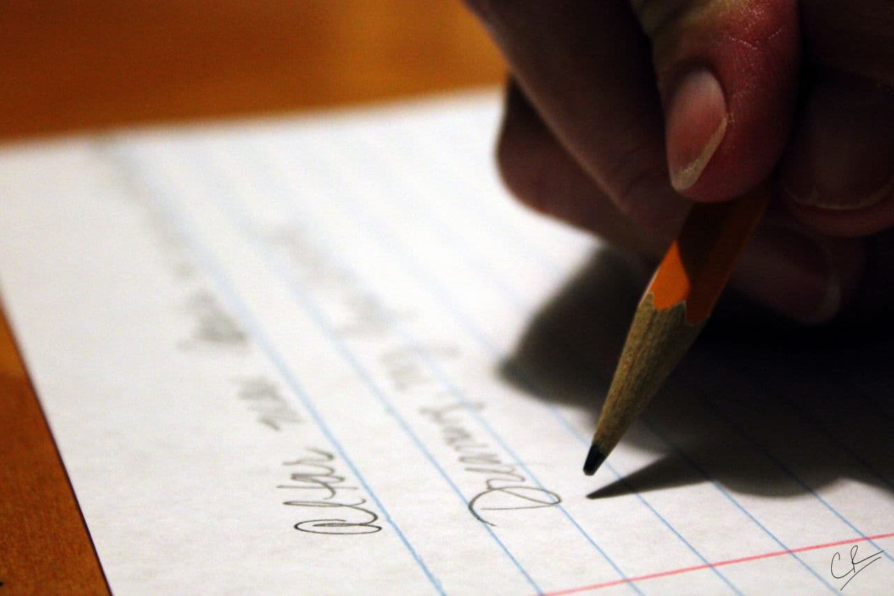Sarah McGinty says typing an essay, rather than writing by hand, can make it feel finished, even if it's not really complete. (Caleb Roenigk/Flickr)