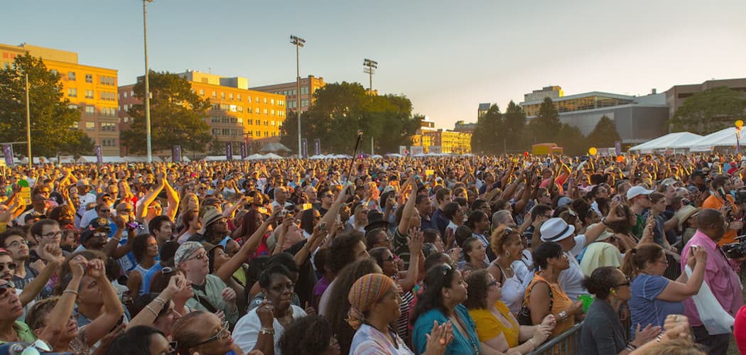 The crowd in 2015 at the Beantown Jazz Festival in Boston's South End. (Sean Hafferty)