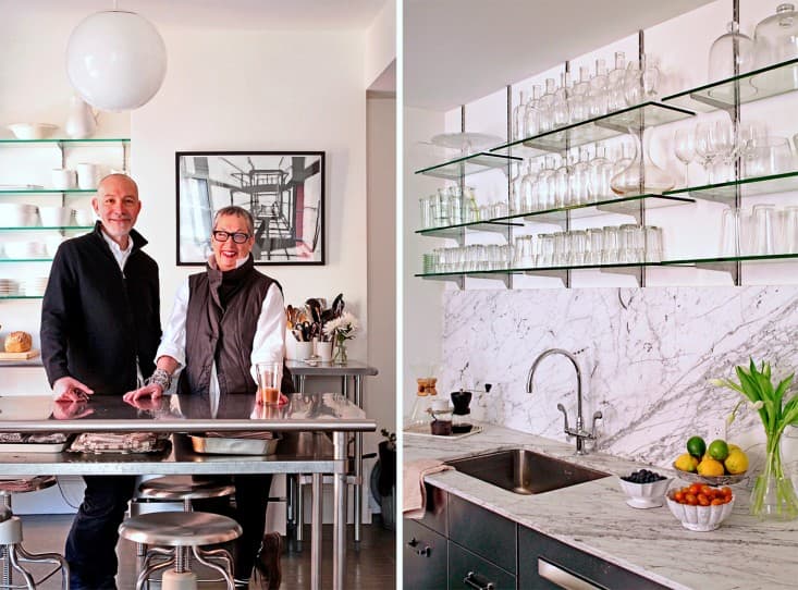 Cheryl Katz, pictured with her husband Jeffrey, in her newly renovated kitchen. (Justine Hand/ Courtesy)