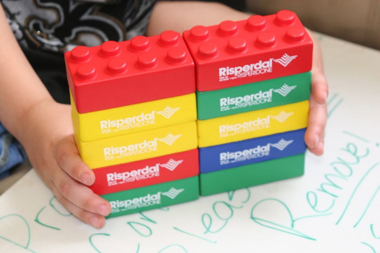 A collection of children-specific promotional materials for the Risperdal drug. (Courtesy Huffington Post)