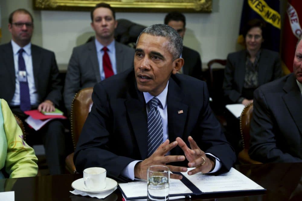President Barack Obama speaks to the press after hosting a roundtable with CEOs about climate change October 19, 2015 in Washington, DC. (Aude Guerrucci-Pool/Getty Images)
