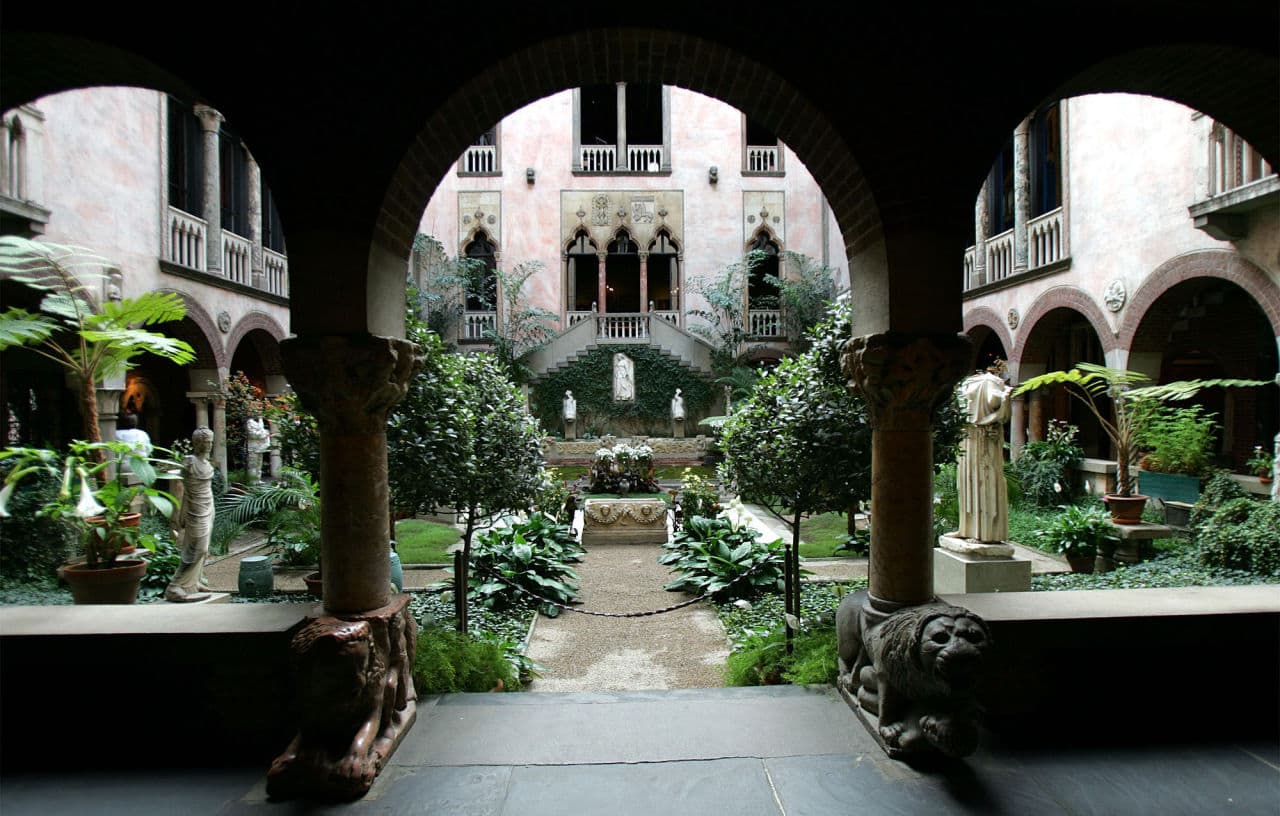 The courtyard at Isabella Stewart Gardner Museum in Boston, Tuesday, Nov. 30, 2004. Gardner was born in 1840 and became one of the foremost female patrons of the arts and also a supporter and friend of leading artists and writers of her time, including John Singer Sargent, James McNeill Whistler and Henry James. (AP Photo/Chitose Suzuki)