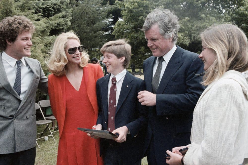 From left, Ted Jr., Joan, Patrick, Ted and Kara Kennedy are pictured at Patrick's graduation from the Fessenden School in West Newton, June 2, 1983. (Vincent Alabiso/AP)