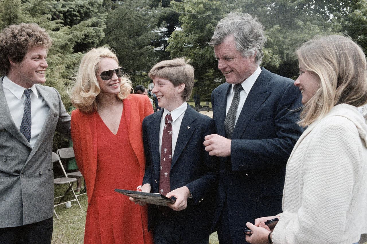 From left, Ted Jr., Joan, Patrick, Ted and Kara Kennedy are pictured at Patrick's graduation from the Fessenden School in West Newton, Mass., June 2, 1983. (Vincent Alabiso/ AP)