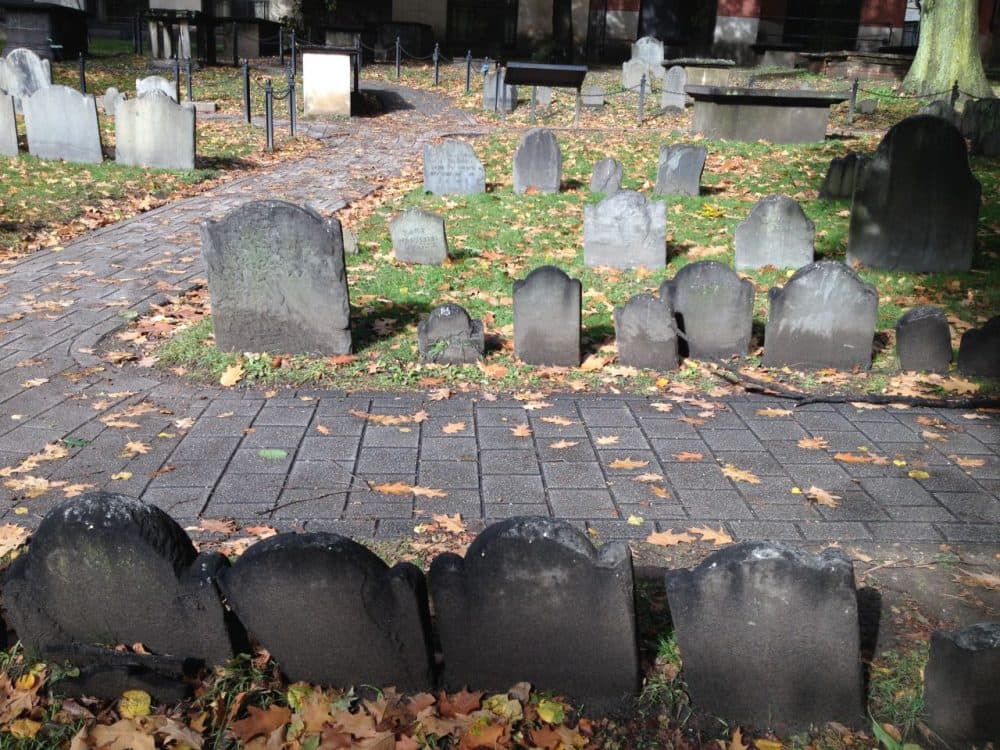 The Granary Burying Ground on Tremont Street in Boston includes many famous graves, and some unnoticed ones as well.