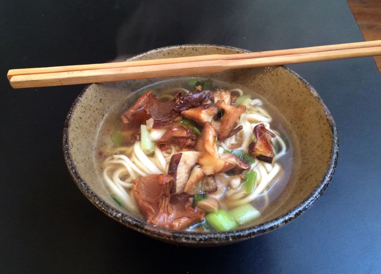Kathy Gunst's udon noodle soup can be made with virtually any type of mushrooms. (Kathy Gunst)