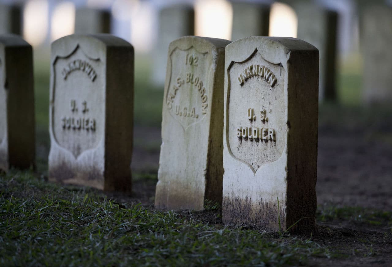 This Nov. 7, 2014 photo shows rows of graves at Andersonville National Cemetery in Andersonville, Ga.  The cemetery is located next the Andersonville prisoner of war camp where almost 13,000 union troops died during the Civil War. (John Bazemore/ AP)