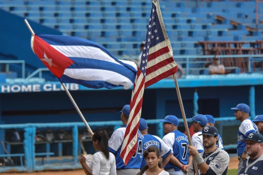 Penn State's baseball team traveled to Cuba last month and competed against the Cuban Industriales. The team is known as the &quot;Yankees&quot; of Cuban baseball.  (Yamil Lage/AFP/Getty Images)