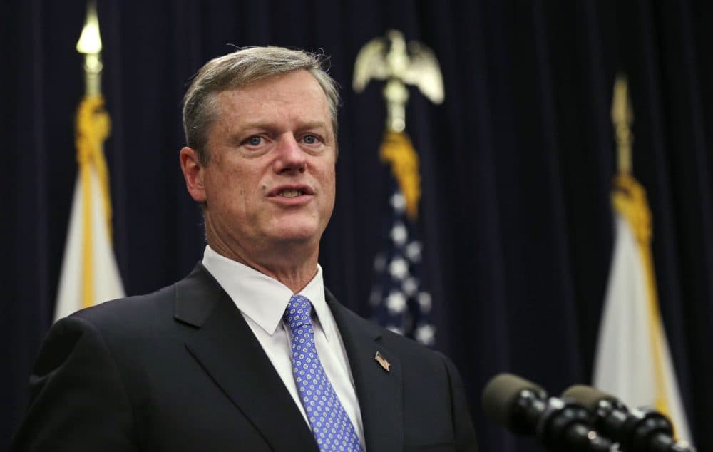Gov. Charlie Baker, seen here in November, has remained popular among Massachusetts residents over his first year in office. (Charles Krupa/AP)