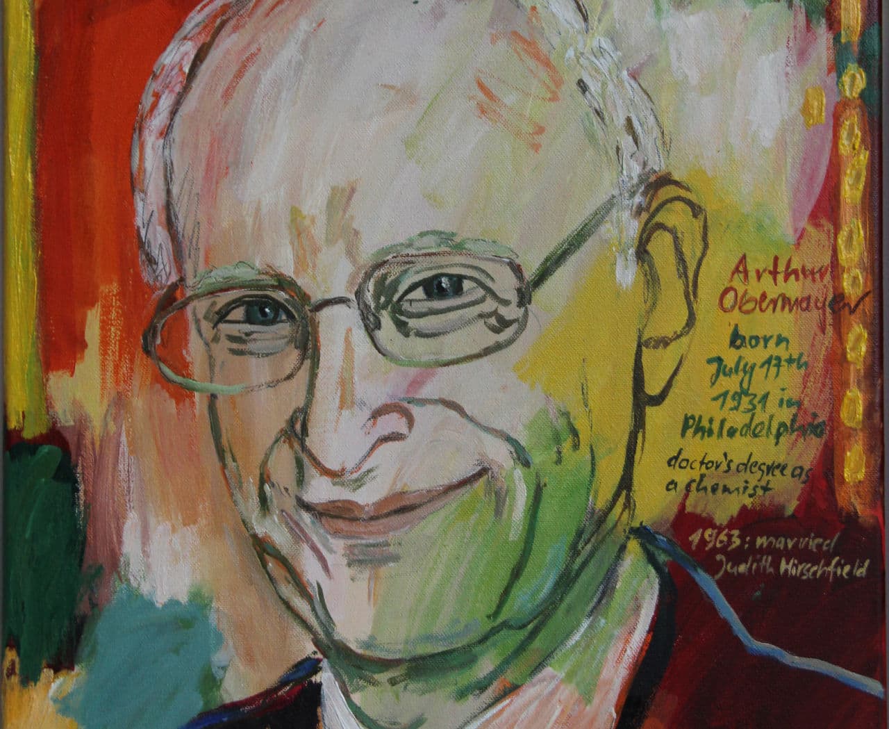 Portrait of Arthur Obermayer, oil on canvas, 2015, by awardee Marlis Glaser. (Photograph courtesy of Karl Branz, Attenweiler)