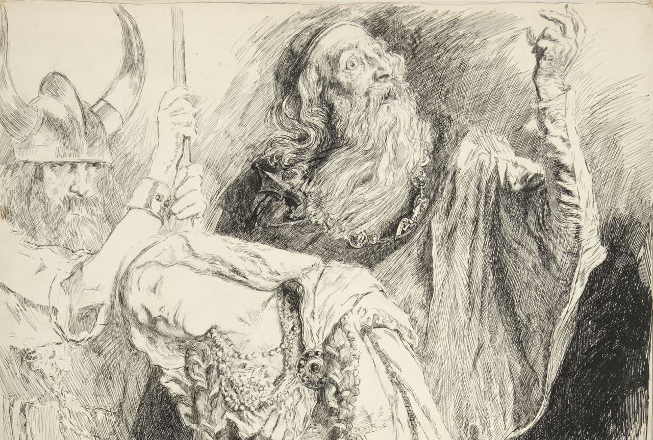 Lear with Cordelia dead in his arms, Act V, Scene iii, King Lear, Edwin Austin Abbey (Yale University Art Gallery)