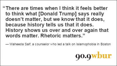 Quotation Of The Week: Local Muslims React To Trump