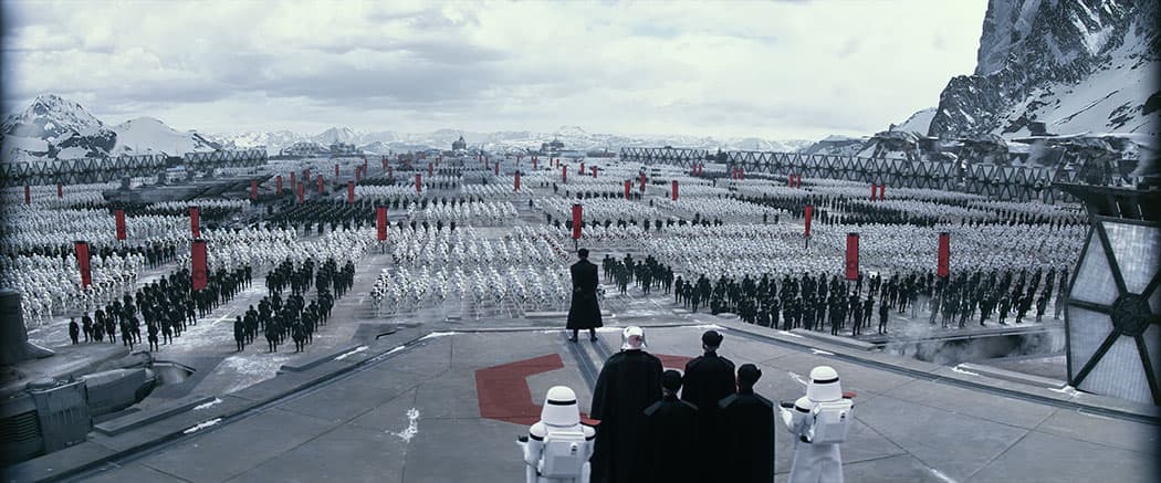 First Order troops line up to watch a demonstration of their Starkiller laser. (Courtesy)