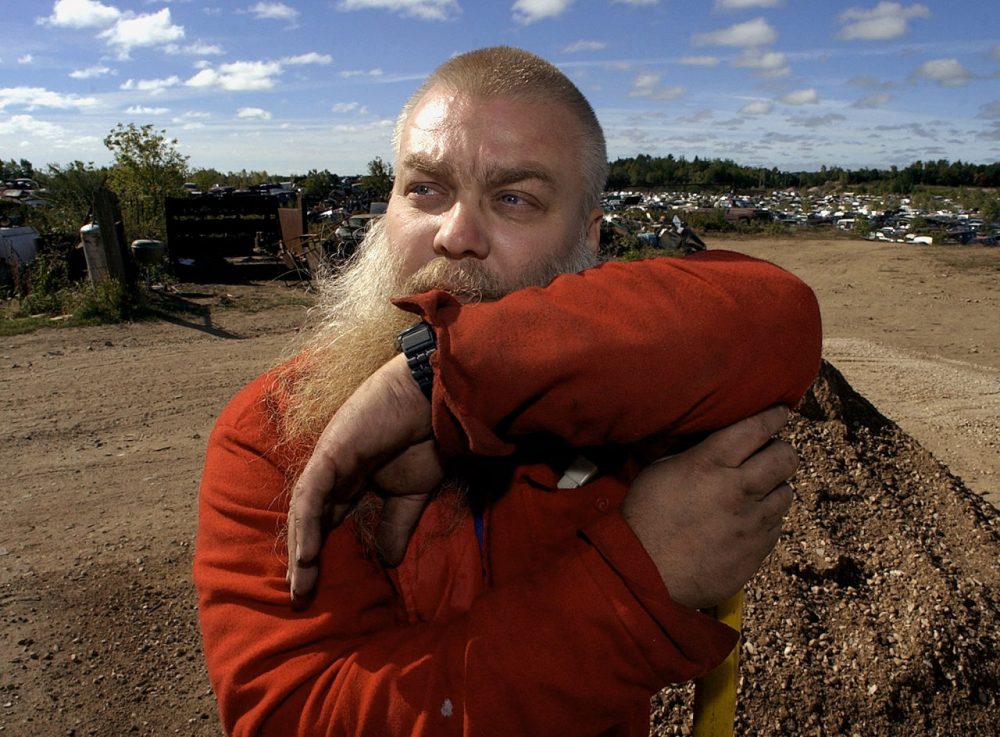 Steven Avery is pictured at his family's salvage yard in Two Rivers, Wisconsin on Sept. 25, 2003, after being released from prison. He served 18 years before DNA tests proved he was innocent of a sexual assault. (Morry Gash/AP)