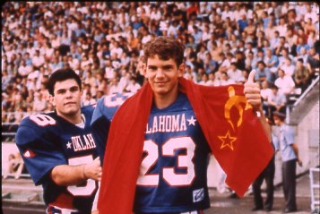 High school seniors from Oklahoma played the first American football games in the Soviet Union. (Courtesy Sooner Stampede Football)