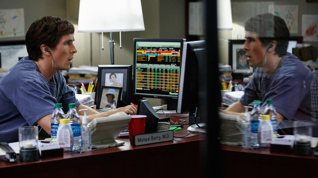 In "The Big Short," Christian Bale plays the eccentric real-life trader Dr. Michael Burry, one of the few who figures out how unstable the housing market is. (Paramount Pictures)