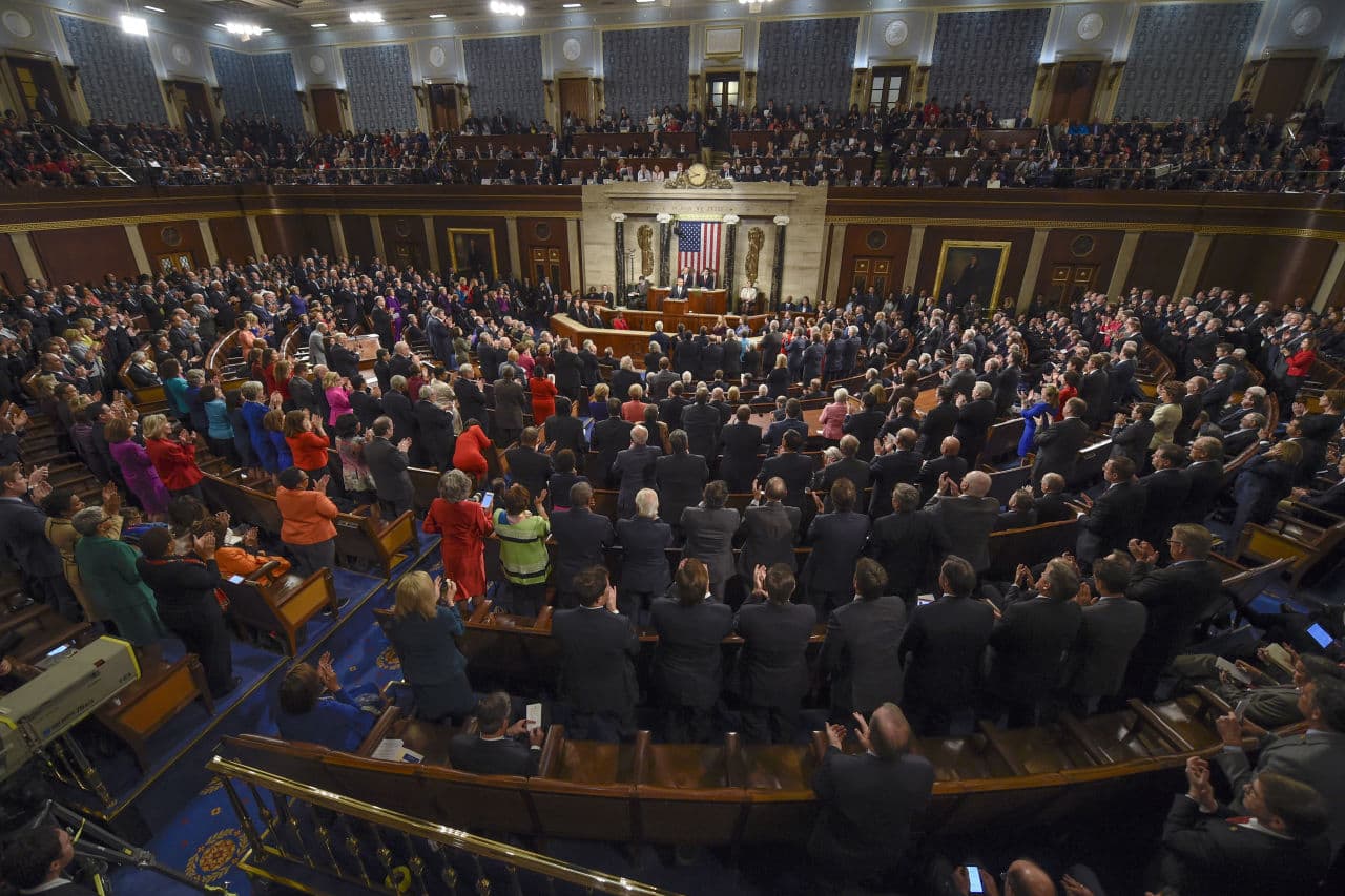President Obama gives his the State of the Union address before a joint session of Congress. (Susan Walsh/AP)