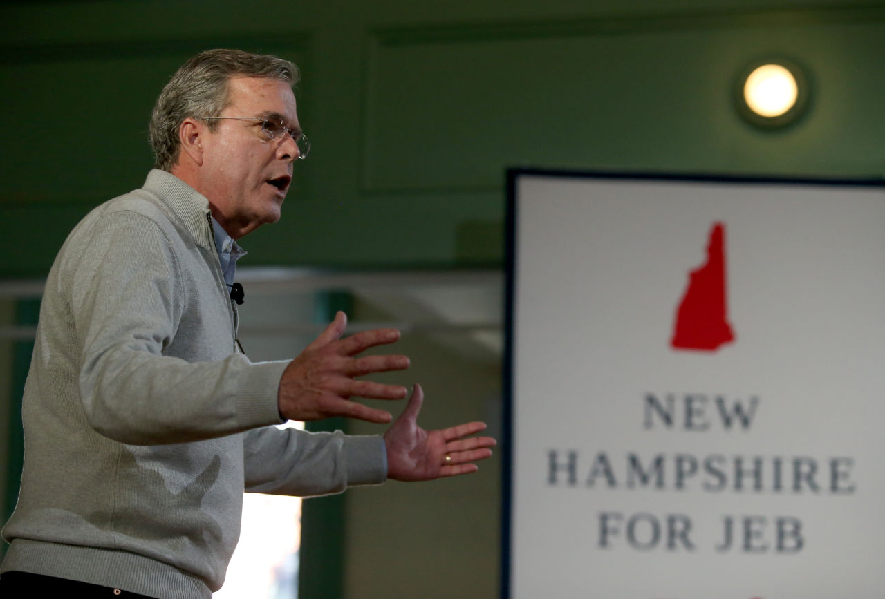 Republican presidential candidate Jeb Bush speaks during a town hall event in New Hampshire last month. (Mary Schwalm/AP)